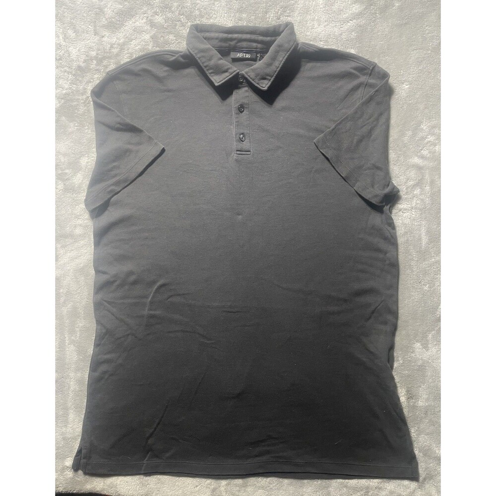 APT 9 Polo Shirt Men’s Gray Size Large Slim Fit 100% Cotton